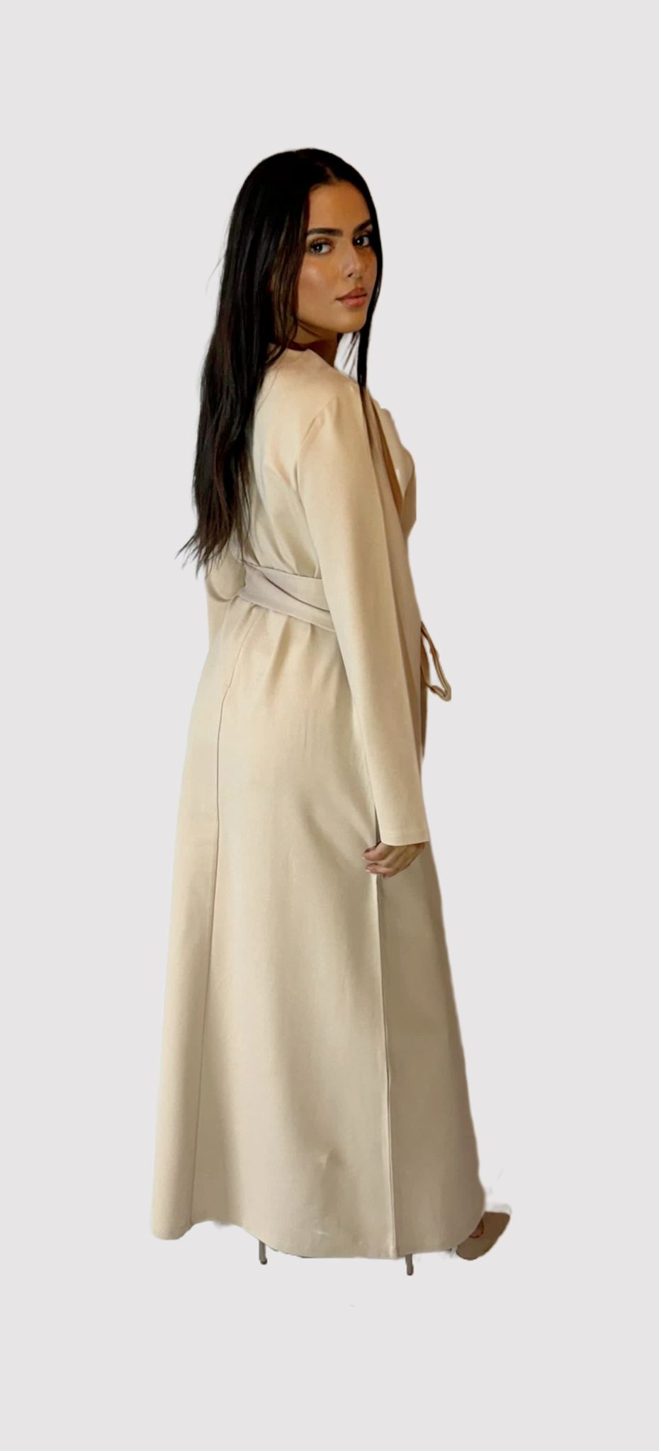 Robe Longue avec ceinture - Couleur Beige